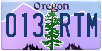 OR license plate 013RTM