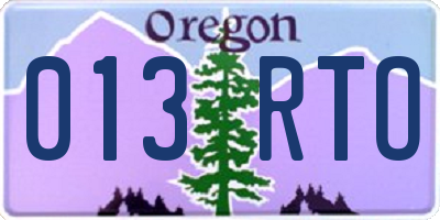 OR license plate 013RTO