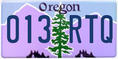 OR license plate 013RTQ