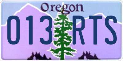 OR license plate 013RTS