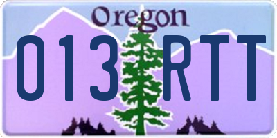 OR license plate 013RTT
