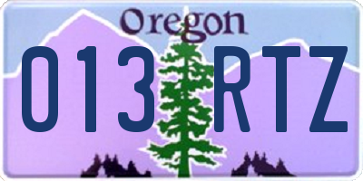 OR license plate 013RTZ