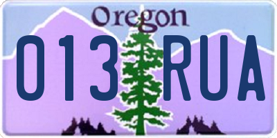 OR license plate 013RUA