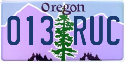 OR license plate 013RUC