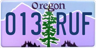 OR license plate 013RUF