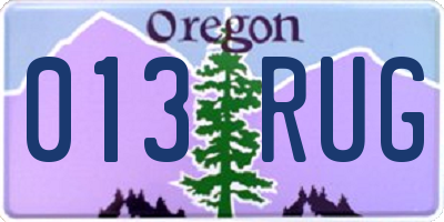 OR license plate 013RUG