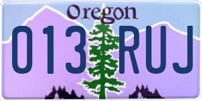 OR license plate 013RUJ