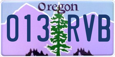 OR license plate 013RVB