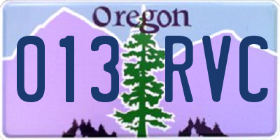 OR license plate 013RVC