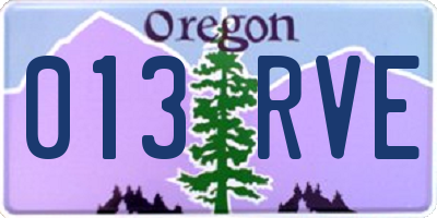 OR license plate 013RVE