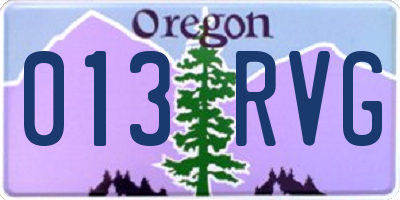 OR license plate 013RVG