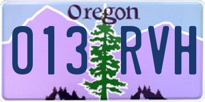 OR license plate 013RVH