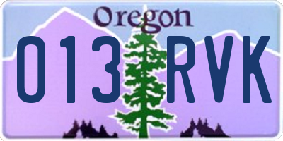 OR license plate 013RVK