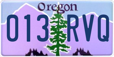 OR license plate 013RVQ