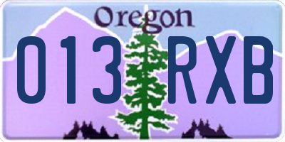 OR license plate 013RXB