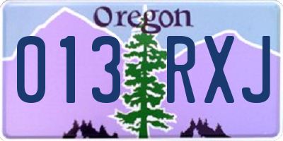 OR license plate 013RXJ