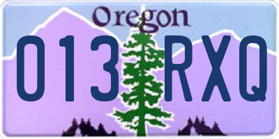 OR license plate 013RXQ