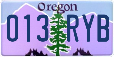 OR license plate 013RYB