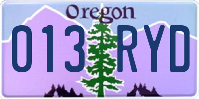 OR license plate 013RYD