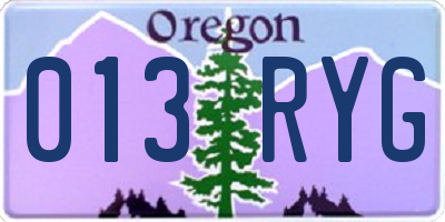 OR license plate 013RYG
