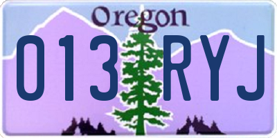 OR license plate 013RYJ
