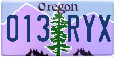 OR license plate 013RYX