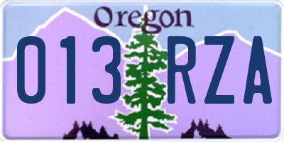 OR license plate 013RZA