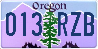 OR license plate 013RZB