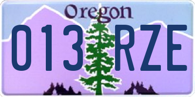 OR license plate 013RZE