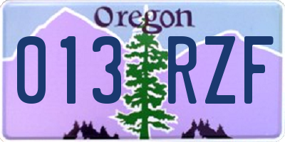 OR license plate 013RZF