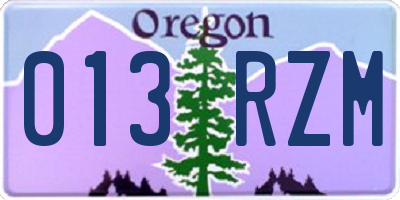 OR license plate 013RZM