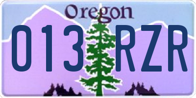 OR license plate 013RZR