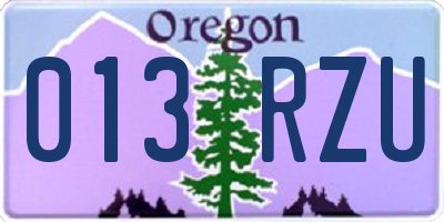 OR license plate 013RZU