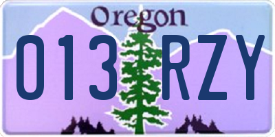 OR license plate 013RZY
