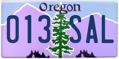 OR license plate 013SAL