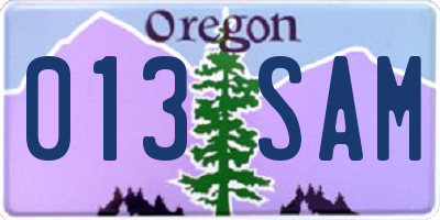 OR license plate 013SAM