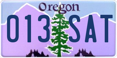 OR license plate 013SAT
