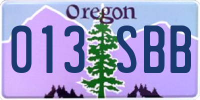 OR license plate 013SBB