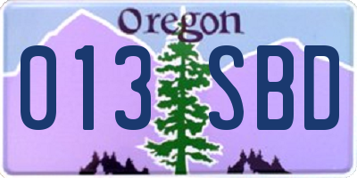 OR license plate 013SBD