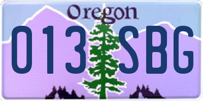 OR license plate 013SBG