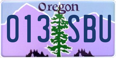 OR license plate 013SBU