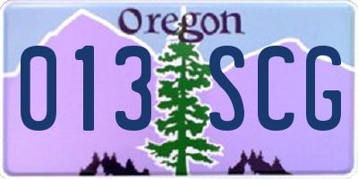 OR license plate 013SCG