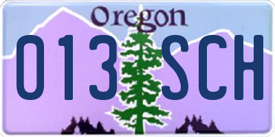 OR license plate 013SCH