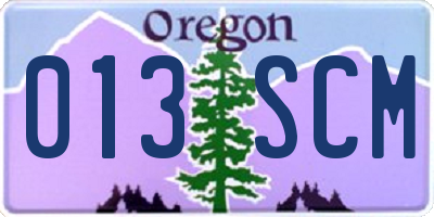 OR license plate 013SCM