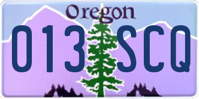OR license plate 013SCQ
