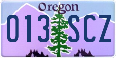 OR license plate 013SCZ