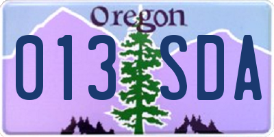 OR license plate 013SDA