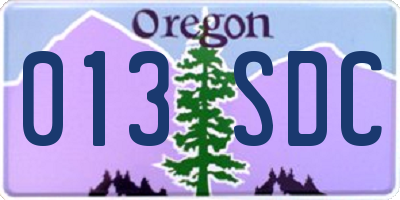 OR license plate 013SDC