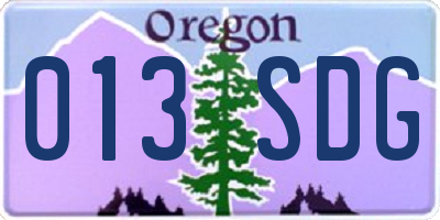 OR license plate 013SDG