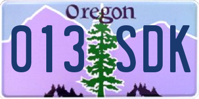OR license plate 013SDK